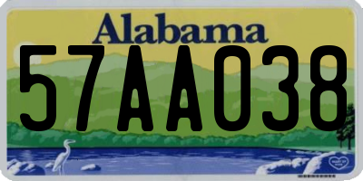 AL license plate 57AA038