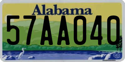 AL license plate 57AA040
