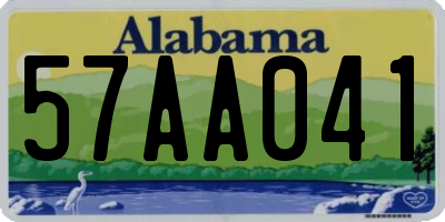 AL license plate 57AA041