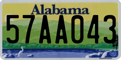 AL license plate 57AA043