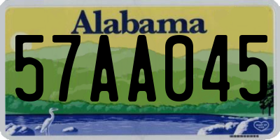 AL license plate 57AA045