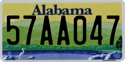 AL license plate 57AA047