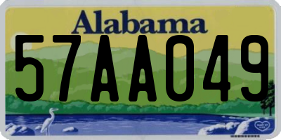 AL license plate 57AA049