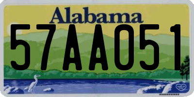 AL license plate 57AA051