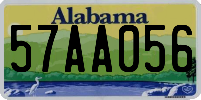AL license plate 57AA056