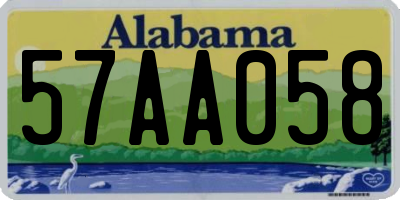 AL license plate 57AA058