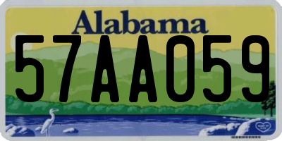 AL license plate 57AA059