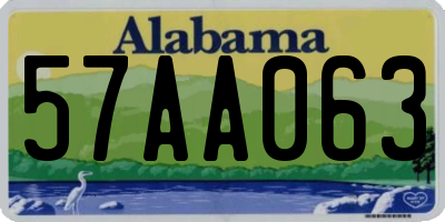 AL license plate 57AA063