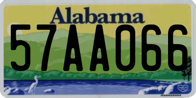 AL license plate 57AA066