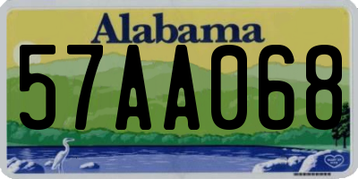 AL license plate 57AA068