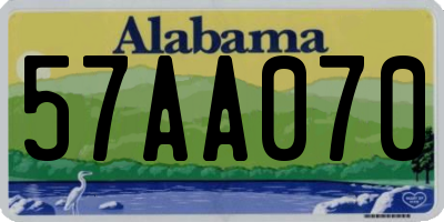 AL license plate 57AA070