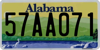 AL license plate 57AA071
