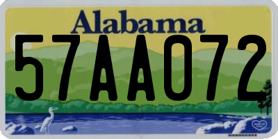 AL license plate 57AA072