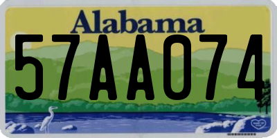 AL license plate 57AA074