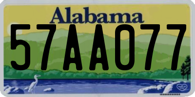 AL license plate 57AA077