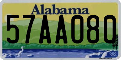 AL license plate 57AA080