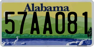 AL license plate 57AA081
