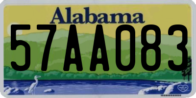 AL license plate 57AA083