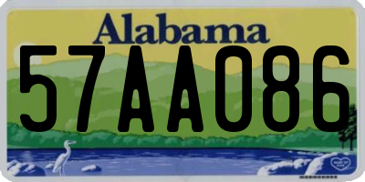 AL license plate 57AA086