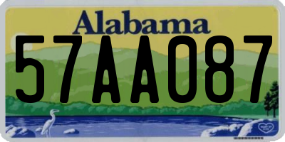 AL license plate 57AA087