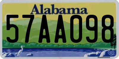 AL license plate 57AA098