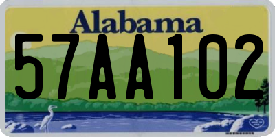 AL license plate 57AA102
