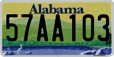 AL license plate 57AA103