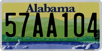 AL license plate 57AA104