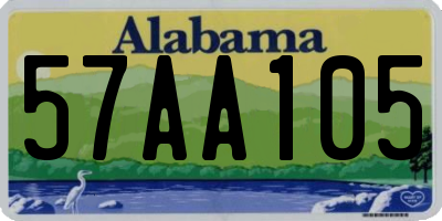 AL license plate 57AA105