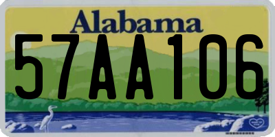 AL license plate 57AA106