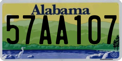 AL license plate 57AA107