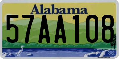 AL license plate 57AA108