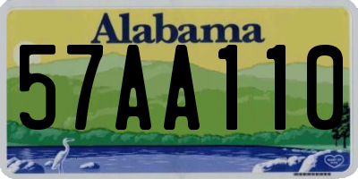 AL license plate 57AA110