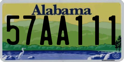 AL license plate 57AA111