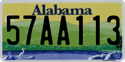 AL license plate 57AA113