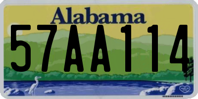 AL license plate 57AA114