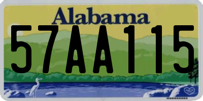 AL license plate 57AA115