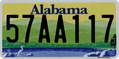 AL license plate 57AA117