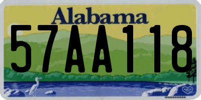 AL license plate 57AA118