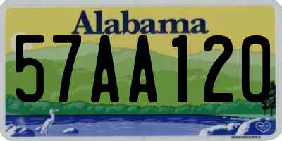 AL license plate 57AA120