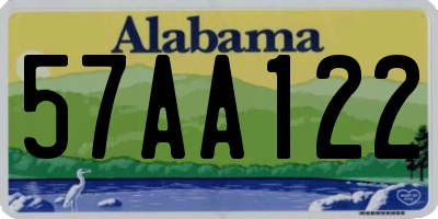 AL license plate 57AA122