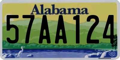 AL license plate 57AA124