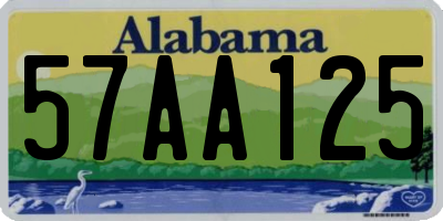 AL license plate 57AA125