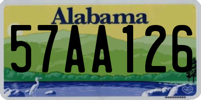 AL license plate 57AA126