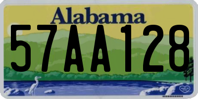 AL license plate 57AA128