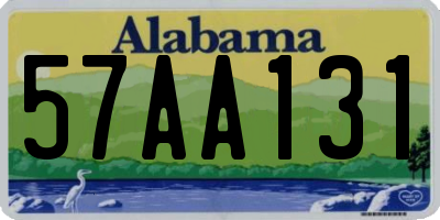 AL license plate 57AA131