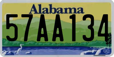 AL license plate 57AA134