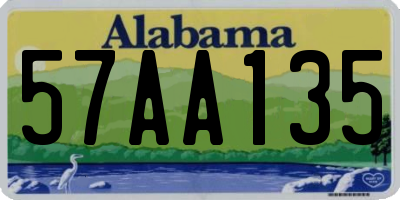 AL license plate 57AA135