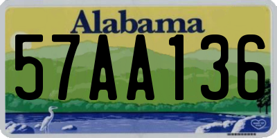 AL license plate 57AA136