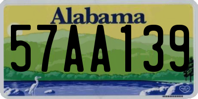 AL license plate 57AA139